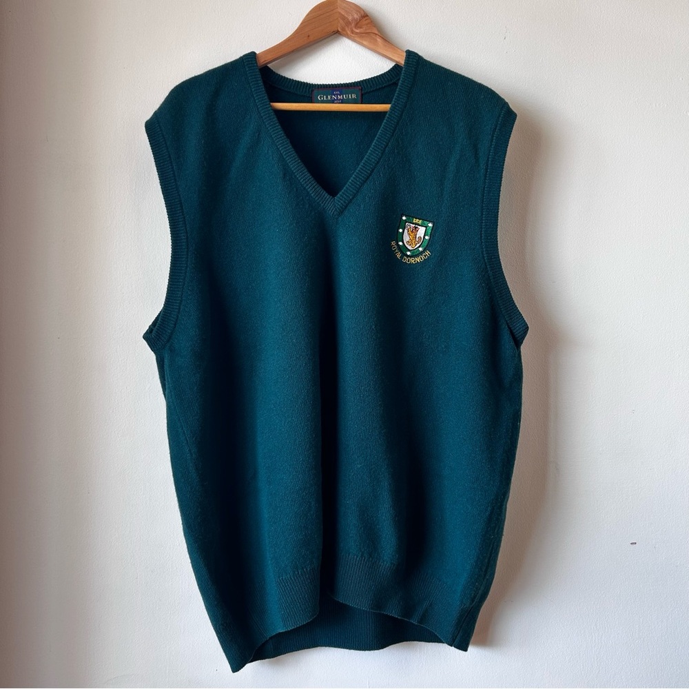 Glenmuir Men’s Lambswool Royal Dornoch Golf Sweater Vest XXL Made In Scotland